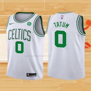 Camiseta Nino Boston Celtics Jayson Tatum NO 0 2017-18 Blanco