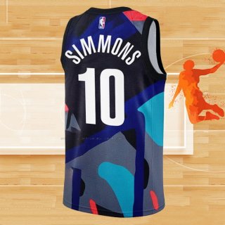 Camiseta Brooklyn Nets Ben Simmons NO 10 Ciudad 2023-24 Negro