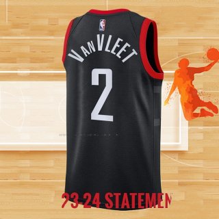 Camiseta Houston Rockets Fred Vanvleet NO 2 Statement 2023-24 Negro