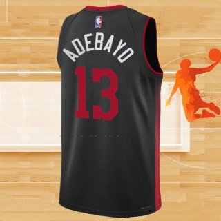 Camiseta Miami Heat Bam Adebayo NO 13 Ciudad 2023-24 Negro