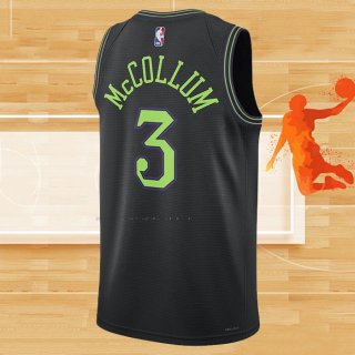 Camiseta New Orleans Pelicans CJ McCollum NO 3 Ciudad 2023-24 Negro