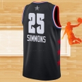 Camiseta All Star 2019 Philadelphia 76ers Ben Simmons NO 25 Negro