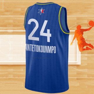 Camiseta All Star 2020 Milwaukee Bucks Giannis Antetokounmpo NO 24 Azul