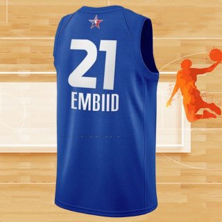 Camiseta All Star 2021 Philadelphia 76ers Joel Embiid NO 21 Azul