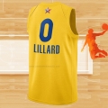 Camiseta All Star 2021 Portland Trail Blazers Damian Lillard NO 0 Oro
