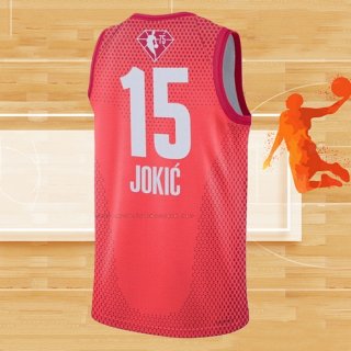 Camiseta All Star 2022 Denver Nuggets Nikola Jokic NO 15 Granate