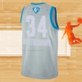 Camiseta All Star 2022 Milwaukee Bucks Giannis Antetokounmpo NO 34 Gris