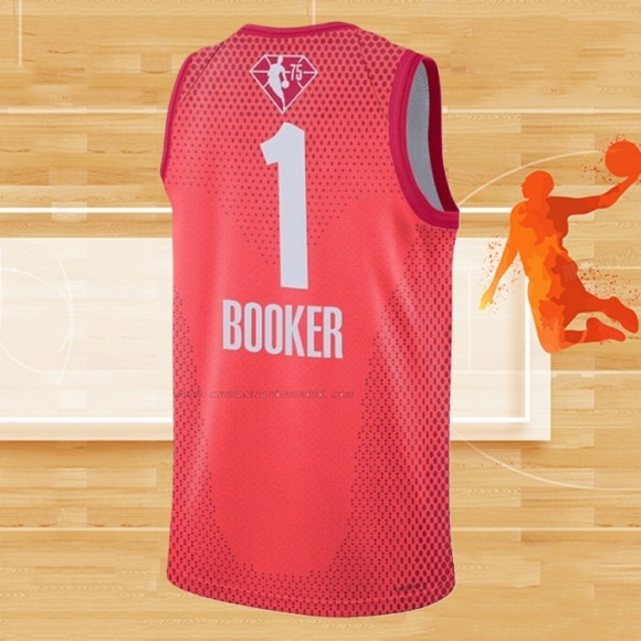 Camiseta All Star 2022 Phoenix Suns Devin Booker NO 1 Granate