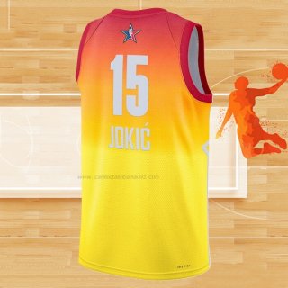 Camiseta All Star 2023 Denver Nuggets Nikola Jokic NO 15 Naranja