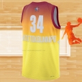 Camiseta All Star 2023 Milwaukee Bucks Giannis Antetokounmpo NO 34 Naranja