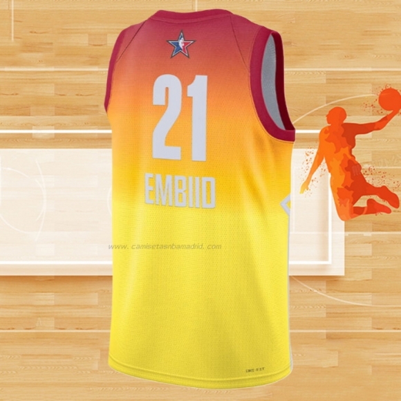 Camiseta All Star 2023 Philadelphia 76ers Joel Embiid NO 21 Naranja