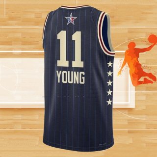 Camiseta All Star 2024 Atlanta Hawks Trae Young NO 11 Azul