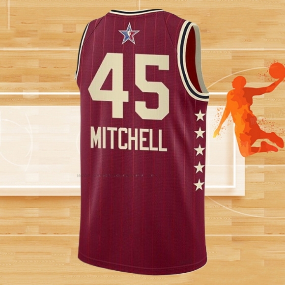 Camiseta All Star 2024 Cleveland Cavaliers Donovan Mitchell NO 45 Rojo