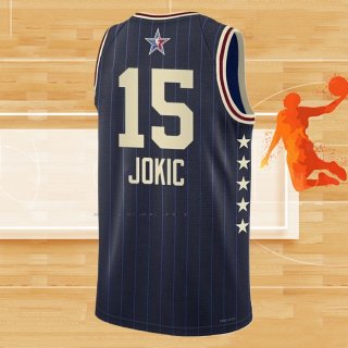 Camiseta All Star 2024 Denver Nuggets Nikola Jokic NO 15 Azul