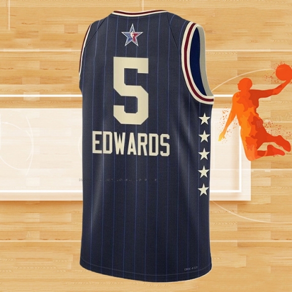 Camiseta All Star 2024 Minnesota Timberwolves Anthony Edwards NO 5 Azul