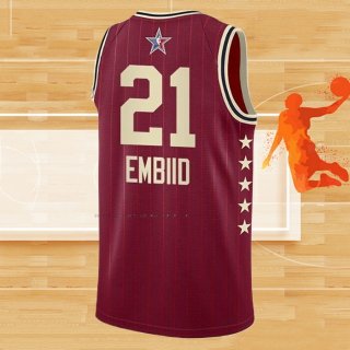 Camiseta All Star 2024 Philadelphia 76ers Joel Embiid NO 21 Rojo