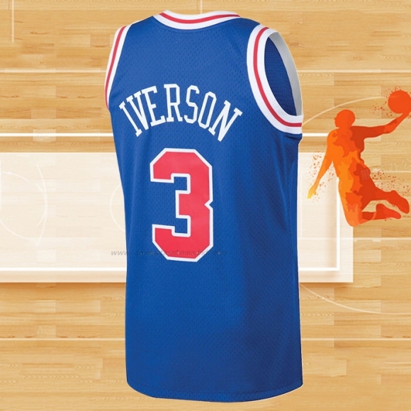 Camiseta Philadelphia 76ers Allen Iverson NO 3 Mitchell & Ness 1996-97 Azul