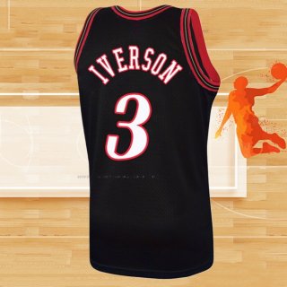 Camiseta Philadelphia 76ers Allen Iverson NO 3 Mitchell & Ness 1997-98 Negro2