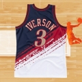 Camiseta Philadelphia 76ers Allen Iverson NO 3 Mitchell & Ness 1997-98 Negro