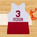 Camiseta Philadelphia 76ers Allen Iverson NO 3 Retro Blanco Rojo