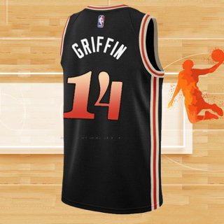 Camiseta Atlanta Hawks AJ Griffin NO 14 Ciudad 2022-23 Negro