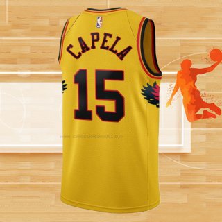 Camiseta Atlanta Hawks Clint Capela NO 15 Ciudad 2021-22 Amarillo