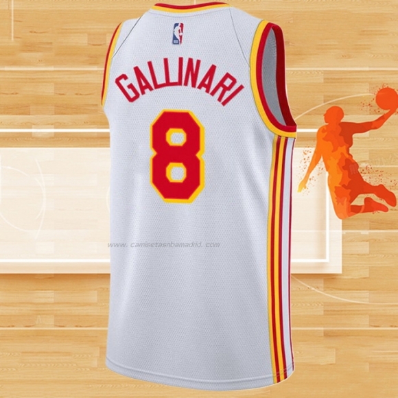 Camiseta Atlanta Hawks Danilo Gallinari NO 8 Association 2020-21 Blanco