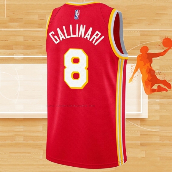 Camiseta Atlanta Hawks Danilo Gallinari NO 8 Icon 2020-21 Rojo