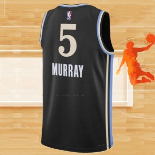 Camiseta Atlanta Hawks Dejounte Murray NO 5 Ciudad 2023-24 Negro