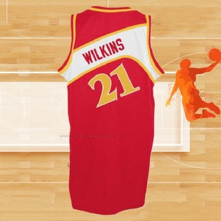 Camiseta Atlanta Hawks Dominique Wilkins NO 21 Retro Rojo
