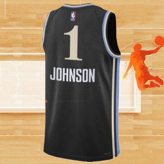 Camiseta Atlanta Hawks Jalen Johnson NO 1 Ciudad 2023-24 Negro