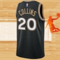 Camiseta Atlanta Hawks John Collins NO 20 Ciudad 2020-21 Negro