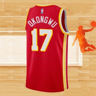 Camiseta Atlanta Hawks Onyeka Okongwu NO 17 Icon 2020-21 Rojo