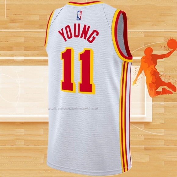 Camiseta Atlanta Hawks Trae Young NO 11 Association 2020-21 Blanco