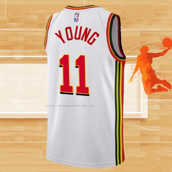 Camiseta Atlanta Hawks Trae Young NO 11 Association 2022-23 Blanco