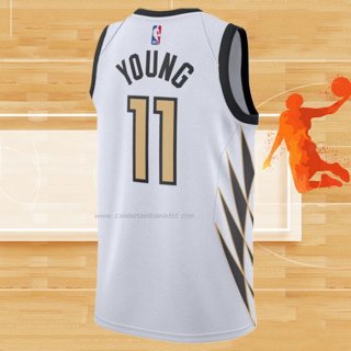 Camiseta Atlanta Hawks Trae Young NO 11 Ciudad 2018-19 Blanco