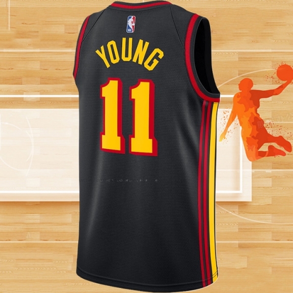 Camiseta Atlanta Hawks Trae Young NO 11 Statement 2020-21 Negro