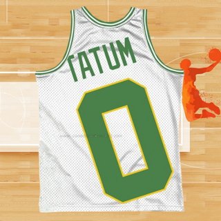 Camiseta Boston Celtics Jayson Tatum NO 0 Mitchell & Ness Big Face Blanco