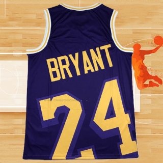 Camiseta Los Angeles Lakers Kobe Bryant NO 24 Mitchell & Ness Big Face Violeta