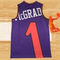 Camiseta Toronto Raptors Tracy Mcgrady NO 1 Mitchell & Ness Big Face Violeta