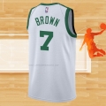 Camiseta Boston Celtics Jaylen Brown NO 7 75th Anniversary Blanco