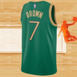 Camiseta Boston Celtics Jaylen Brown NO 7 Ciudad 2019-20 Verde