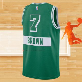 Camiseta Boston Celtics Jaylen Brown NO 7 Ciudad 2021-22 Verde