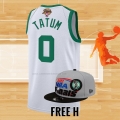 Camiseta Boston Celtics Jayson Tatum NO 0 75th Anniversary 2022 NBA Finals Blanco