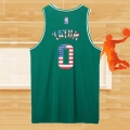 Camiseta Boston Celtics Jayson Tatum NO 0 75th Bandera Edition Verde