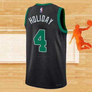 Camiseta Boston Celtics Jrue Holiday NO 4 Statement 2022-23 Negro