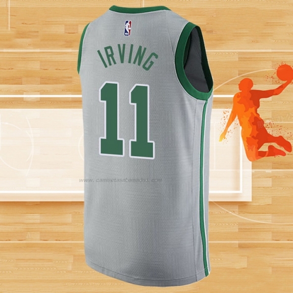 Camiseta Boston Celtics Kyrie Irving NO 11 Ciudad 2018-19 Gris