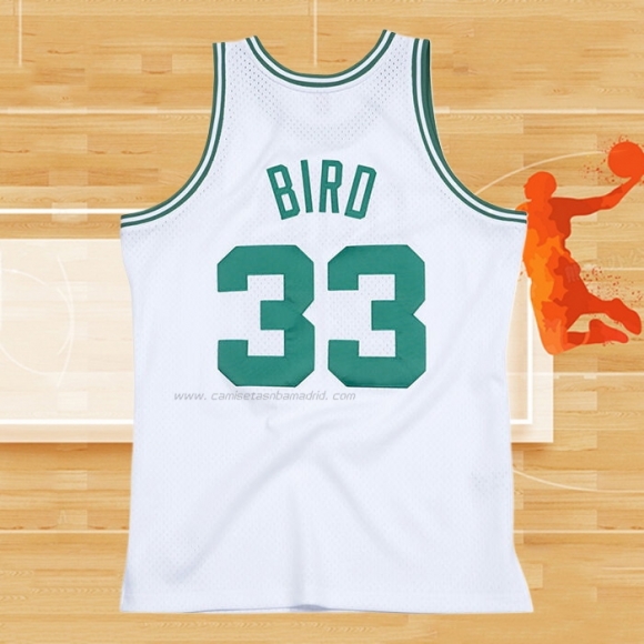 Camiseta Boston Celtics Larry Bird NO 33 Hardwood Classics Throwback Blanco