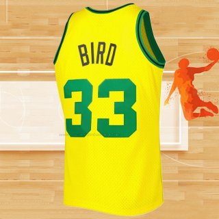 Camiseta Boston Celtics Larry Bird NO 33 Mitchell & Ness 1985-86 Amarillo