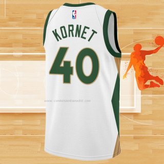 Camiseta Boston Celtics Luke Kornet NO 40 Ciudad 2023-24 Blanco